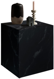 Beistelltisch Marmoroptik Schwarz Quadratisch MDF 45 x 45 x 50 cm