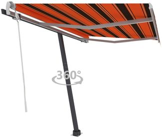 vidaXL Standmarkise Manuell Einziehbar 300x250 cm Orange/Braun 3069700