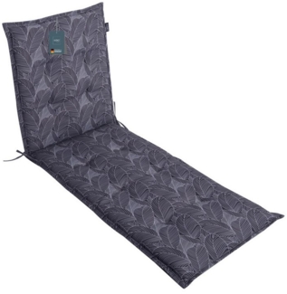 LILENO HOME Liegenauflage perfekt für Strandliege, Sonnenliege Auflage, Gartenliege Auflage, (1er Set), Polster Auflage für Rollliegen Blätter Anthrazit, Sitzpolster