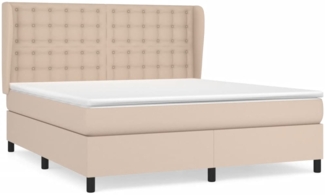vidaXL Boxspringbett Matratze Cappuccino-Braun 160x200 cm Kunstleder 3129044