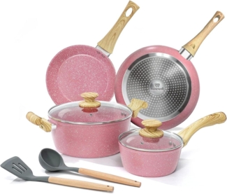 Topfsets Pfannenset Induktion 8tlg Antihaftbeschichtung mit Deckel