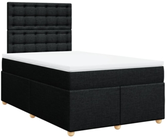 vidaXL Boxspringbett mit Matratze Schwarz 120x200 cm Stoff 3291263