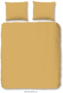 HIP Mako Satin Bettwäsche 2 teilig Bettbezug 140 x 220 cm Kopfkissenbezug 60 x 70 cm Uni duvet cover 0280.63.01 Ocre