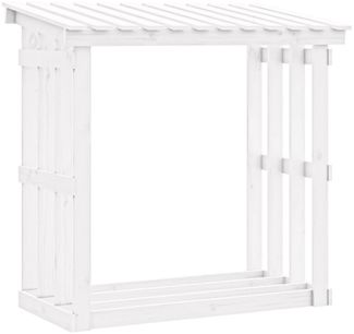 vidaXL Kaminholzregal Weiß 108x64,5x109 cm Massivholz Kiefer 822428