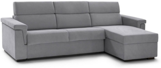 Dmora Sofa mit Halbinsel Cintano, Ecksofa für Wohnzimmer, gepolstert, abnehmbarer Bezug, 100 % Made in Italy-Qualität, 285x160 h100 cm, Grau