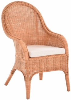 Krines Home Rattanstuhl Rattansessel hohe Rückenlehne Rattan Esszimmerstuhl Breite Armlehnen, Breite Armlehnen