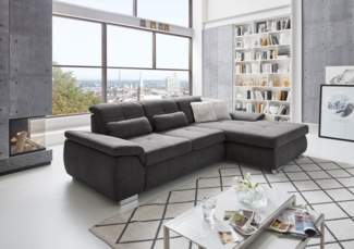 Die PlanBar Ecksofa MP-IN16037 L-Form, mit Sitztiefenverstellung & Zierkissen, Federkern