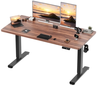 HOMALL Schreibtisch Höhenverstellbarer Elektrisch Schreibtisch, Vierteilige Tischplatte (Große Größe 140*70cm 160/180*80cm, mit USB-Ladeanschluss, einstellbare 3-stufige Höhe)