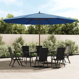 vidaXL Sonnenschirm mit Holzmast Azurblau 400x273 cm 363182