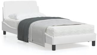 vidaXL Bettgestell "Dover" Weiß 90x200 cm Kunstleder 373119