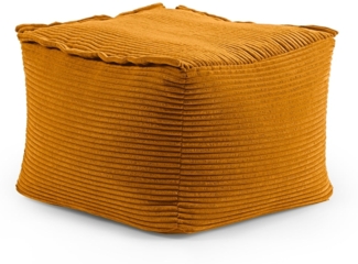 Lumaland Sitzsack-Sofa, Polyester, Pouf, Cord - Senfgelb, 40 x 54 x 54 cm