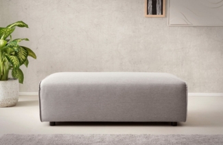 LeGer Home by Lena Gercke Hocker PIARA, Polsterhocker mit Kedernaht, Cord, Leinenoptik o. Strukturstoff, zur Serie PIARA, rechteckig, schwarze Füße, bequemer Sitzkomfort