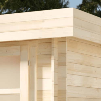 Alpholz Gartenhaus Modern-E Gartenhaus aus Holz Holzhaus mit 44 mm Wandstärke Blockbohlenhaus mit Montagematerial