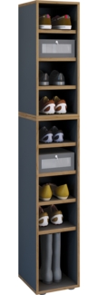 VCM Schuhregal Salia 921016 Anthrazit H. 183 x B. 30 x T. 33 cm