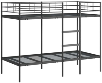 vidaXL Etagenbett ohne Matratze Schwarz 90x190 cm Stahl 42000321