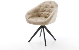 Drehstuhl Gaio-Flex Kreuzgestell kantig Schwarz Vintage Beige