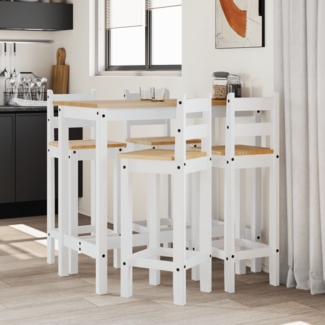 vidaXL 5-tlg. Bar-Set Weiß Massivholz Kiefer 3217074