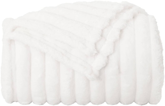 Überwurfdecke, Wohndecke Weiß 240x220 cm Fleece