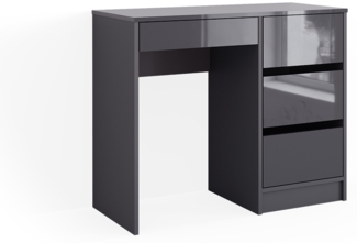 Schminktisch Sherry Anthrazit 90 cm mit 4 Schubladen Vicco