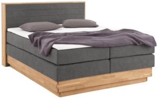 Home affaire Boxspringbett Cavan, Eiche, inkl. Bettkasten & Topper, verschiedene Härtegrade (auch H4)