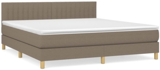 vidaXL Boxspringbett mit Matratze Taupe 180x200 cm Stoff 3140797