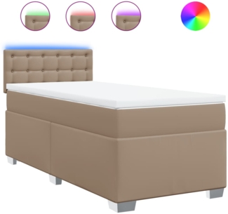 vidaXL Boxspringbett mit Matratze Cappuccino-Braun 90x190cm Kunstleder 3288403