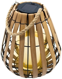 Spetebo LED Solarleuchte Laterne mit LED Kerze - 30x25 cm - Gartenleuchte, Flammen-Effekt, LED fest integriert, warm weiß, zum Stellen oder Hängen