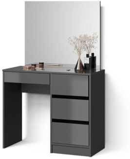 Livinity® Schminktisch Imola, Anthrazit/Anthrazit, 90 cm mit Spiegel