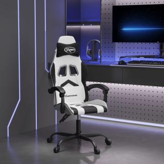 vidaXL Gaming-Stuhl Weiß und Schwarz Kunstleder 3143900