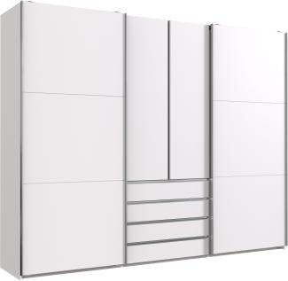 Schwebetürenschrank >MAGIC< in WEISS - 300x236x65cm (BxHxT)