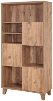 Dmora Bücherregal Yasmin, Büroregal, Mobiler Buchhalter, Bücherbrett, 80x36 h155 cm, Eiche