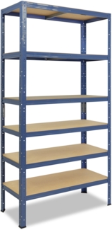 shelfplaza HOME 230x90x45 cm Schwerlastregal in blau mit 6 Böden und 145 kg Traglast pro Boden