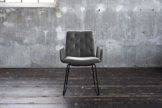 KAWOLA Stuhl NEW CHARME Esszimmersessel Velvet stone 87 x 66 x 59 cm