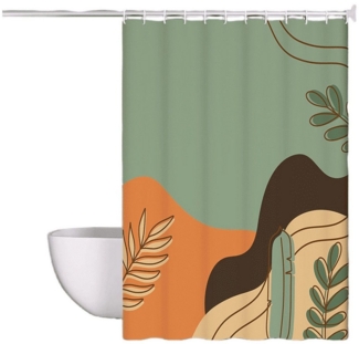 YRIIOMO Duschvorhang Hochwertiger Duschvorhang aus recyceltem Polyester mit digitalem (Druck, wasserabweisend, schnelltrocknend und in verschiedenen Größen, erhältlich, ideal für moderne Badezimmer)