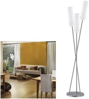 Paulmann Living Livo Stehleuchte Dimmer max. 3x40W E27 Eisen gebürstet/Weiß 230V Metall/Glas5162