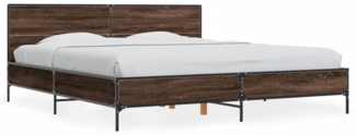 vidaXL Bettgestell Braun Eichen-Optik 200x200 cm Holzwerkstoff Metall 3280021