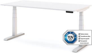 ASSMANN Elektrisch höhenverstellbarer Kinderschreibtisch JUNIOR 120x70cm Signalweiß Signalweiß Metall Holz