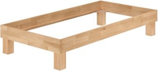 Überlanges Bett Doppelbett Einzelbett Buche geölt wählbare Liegenflächenbreite V-60.87-220