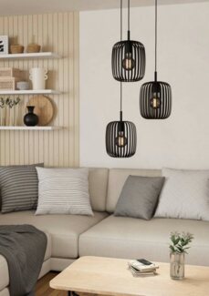 Eglo 900686 Hängeleuchte ROMAZZINA E27 3X40W Stahl schwarz H:110cm Ø46cm dimmbar