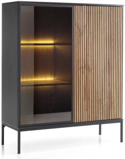 Vitrinenschrank Standvitrine Sento 104 x 39 x 126 cm schwarz Wotan Eiche MDF