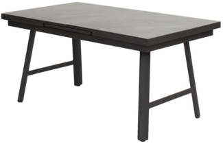 Outdoor Gartentisch BONDINO, Anthrazit, Grau, Aluminium, 3D-Glas, Ausziehbar, B 160/210 x H 74 x T 90 cm