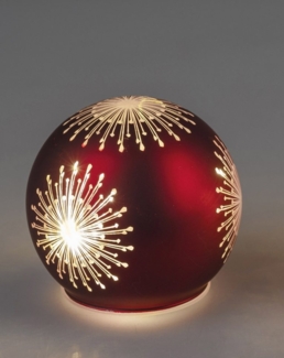 formano LED Dekolicht Weihnachtsbaumkugel Deko Kugel Licht Sparkle-Rot LED-Licht, LED fest integriert