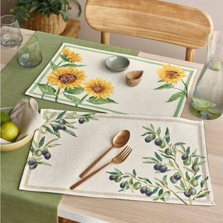 sander table + home Platzset Tischset "Olivastro" im 2er-Pack, Gobelin Motiv: Oliven