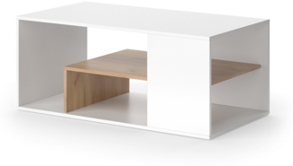 Vicco Couchtisch Weiß/Goldkraft Eiche 110x59 cm, Edgar