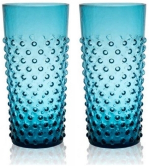 KLIMCHI Cocktailglas Studio Wassergläser Set Hobnail Tumblers Aquamarine (2-teilig)