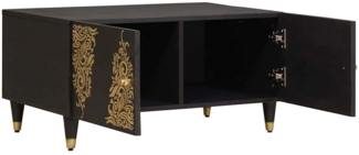 vidaXL Couchtisch Schwarz 80 x 50 x 40 cm Massivholz Mango 4018813