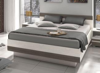 Bettgestellt Blanco Doppelbett 160x200cm Pinie weiß grau MDF