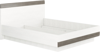 Bettgestellt Blanco Doppelbett 160x200cm Pinie weiß grau MDF