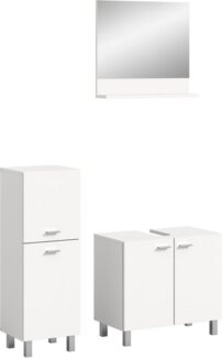 welltime Badmöbel-Set Tampa, Breite 102cm, 3-teilig, (3-St), Waschbeckenunterschrank, Spiegel, Midischrank