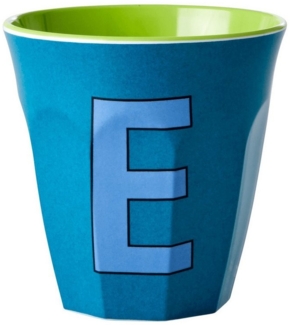 Rice Two Tone Emerald Green Melamin Becher Buchstabe E